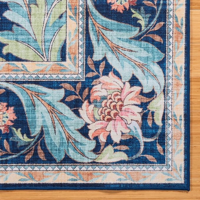 Gertmenian Indoor Boho Area Rug | Home Decor for Entryway, Bedroom, Living Room, Office, Kitchen | Non Slip, Soft, Printed Accent Rugs | Altair, Navy, 2x6 Runner, 24508