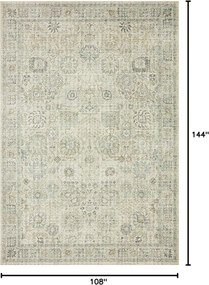Loloi Skye Collection SKY-14 Natural/Sage 9'-0" x 12'-0" Area Rug
