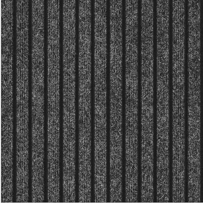 Ottomanson 2'7" x 9' Hallway Runner with Scraper Pile - Extra Durable Non-Slip Rug Mat for Indoor & Outdoor Use - Ideal for Kitchen, Entryway & Garage - High-Traffic Carpet, Black