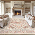 zesthome 8x10 Area Rugs for Living Room,Non-Slip Backing Washable Rugs,Vintage Large Area Rug，Stain Resistant Home Decor Rug
