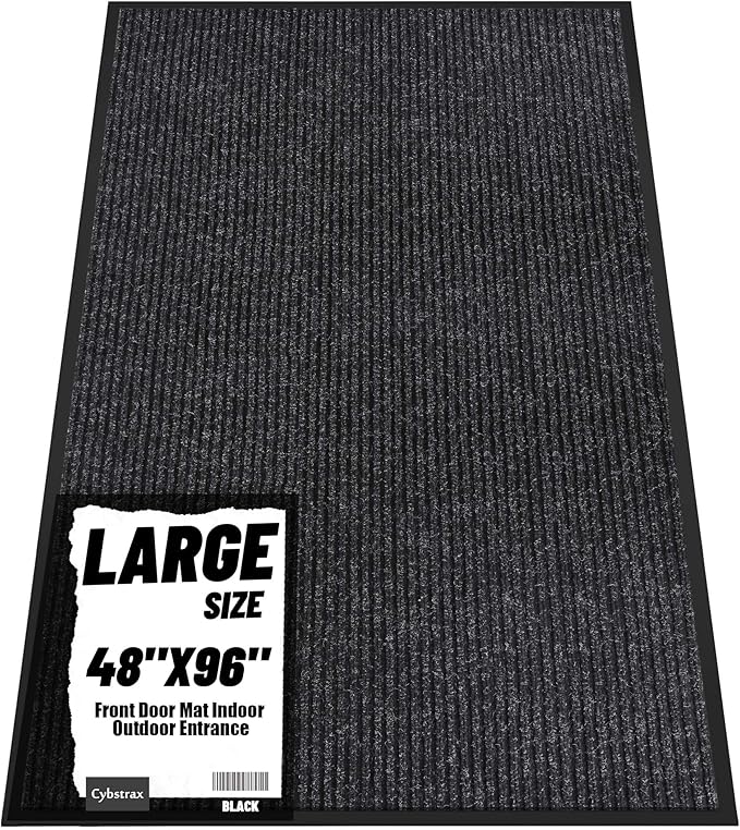 Front Door Mat Indoor Outdoor Entrance, 48" x 96" All-Season Heavy Duty Waterproof Doormat, Non-Slip Absorbent Entryway Mat, Easy to Clean, Low Profile Commercial Floor Mat for Indoor Outdoor