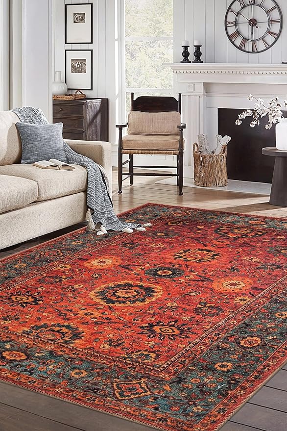 Keen Home Design 3x5 Rug - Machine Washable Entry Rug with Non-Slip Backing, Ideal for Enteryway, Kitchen, Bathroom, Laundry Room - Vintage, Easy Clean, Durable, Low Pile Rug - (3' x 5')