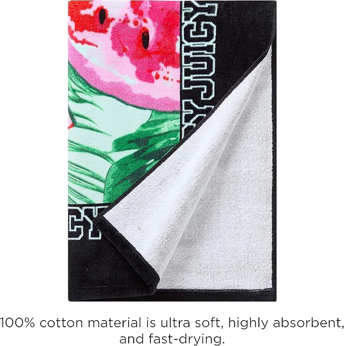 Juicy Couture 100% Cotton Extra Large Beach Towels Oversized Clearance, Pool Towels, Bath Towels - Lightweight & Quick Dry - 36" x 68" (1 Pack) - Pink Flamingo Stripe Pattern Adults Towel