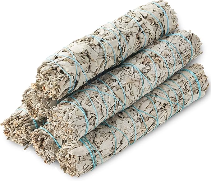 9-Inch White Sage Smudge Sticks ~ Sustainably Harvested ~ for Smudging & Cleansing ~ Instructions Included (6 Pack)
