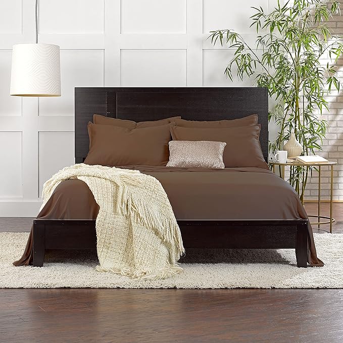 Pure Bamboo California King Sheets, Genuine 100% Organic Viscose Derived from Bamboo Bed Sheet Set, Soft & Cooling, Double Stitching, 2 Year Quality Promise (California King, Coconut Husk)