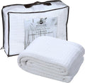 HILLFAIR 100% Combed Cotton Blanket– King Bed Blanket– Soft Cozy Warm Multipurpose Throws for Luxury Home Decor– 90 x 108 inch King Size Cotton Blankets for Beds- Bed Blankets for All Season- White