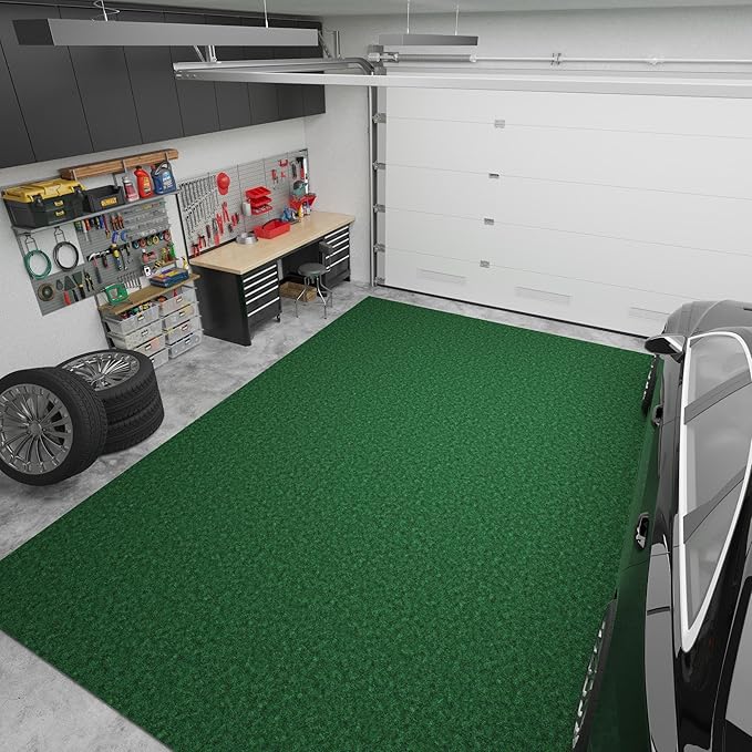 Ottomanson 6'6" x 39' Hallway Runner with Scraper Pile - Extra Durable Non-Slip Rug Mat for Indoor & Outdoor Use - Ideal for Kitchen, Entryway & Garage - High-Traffic Carpet, Green