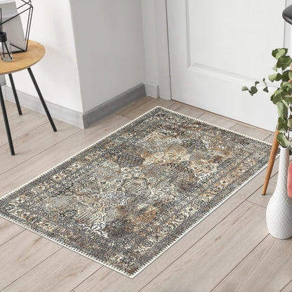 Keen Home Design 2x3 Rug - Machine Washable Entry Rug with Non-Slip Backing, Ideal for Enteryway, Kitchen, Bathroom, Laundry Room - Vintage, Easy Clean, Durable, Low Pile Rug - (2' x 3')