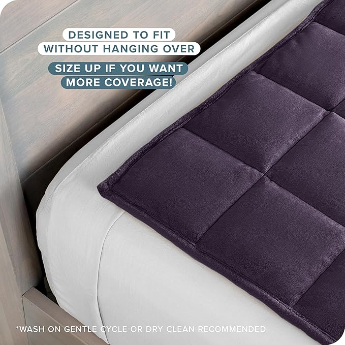 Bare Home Weighted Blanket Twin or Full Size 10lb (40" x 60") - Minky Fleece - Premium Heavy Blanket Nontoxic Glass Beads (Eggplant, 40"x60")
