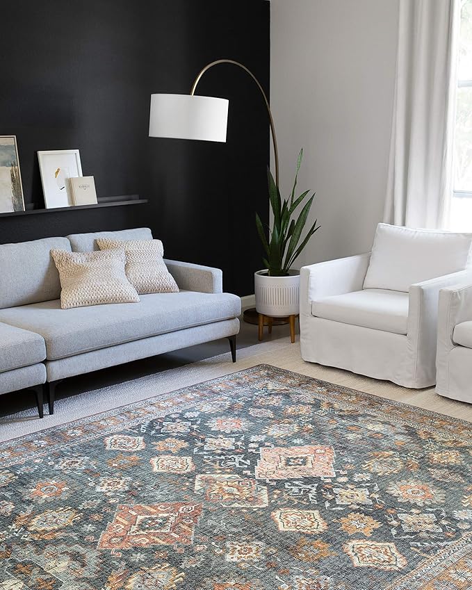 Loloi Skye Collection SKY-10 Sea/Rust 6'-0" x 9'-0" Area Rug