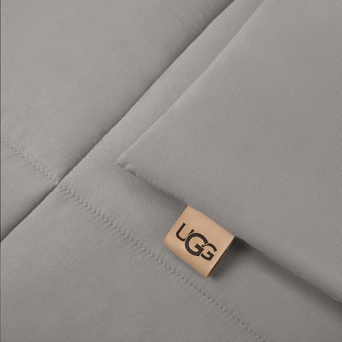 UGG King Size Comforter Set with 2 Pillow Shams Lightweight Down Alternative Comforter King Size Blanket Reversible Cozy Warm All Season Washable Hypoallergenic Bedding Set, Light Grey (Leonora)