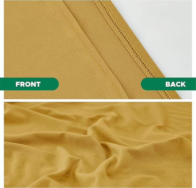 Biscaynebay Decorative Box Spring Cover Queen Size, Gold Luxurious Jersey Knitting Stretchy Wrap Around 4 Sides Bed Skirt for Home/Hotels, Easy Fit Wrinkle & Fade Free Machine Washable