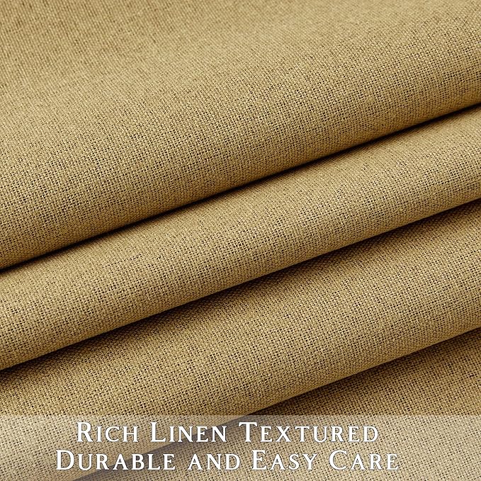 ChrisDowa 100% Blackout Mustard Yellow Solid Curtains 102 Inches Long 2 Panels for Bedroom Living Room,Farmhouse Room Darkening Thermal Insulated Soundproof Grommet Top Window Treatment Drapes,52x102