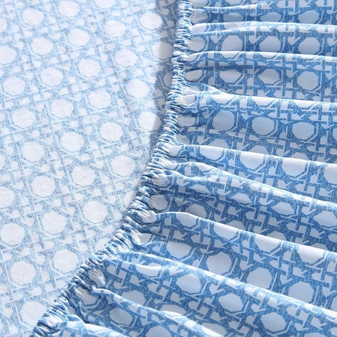 Tommy Bahama - Queen Bed Sheets, Crisp & Cool Cotton Percale Bedding with Matching Pillowcases, Lightweight Bed Set, Oeko-Tex Certified (Bahama Isle Blue)