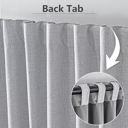 100% Blackout Curtains for Living Room, 108 Inch Curtains 2 Panel Set Light Blocking, Back Tab & Rod Pocket Thermal Insulated Drapes Bedroom Windows Home Decor(52W × 108L inch, Off-White)