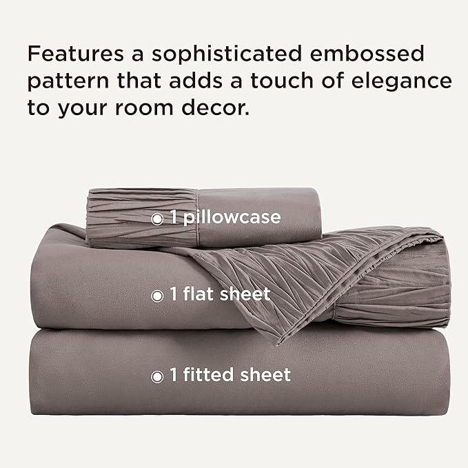 Bedsure Twin XL Sheet Sets Dorm Bedding - 3 Pieces Soft Extra Long Twin Sheets, Hotel Luxury, Easy Care Microfiber for Women, Men, Taupe