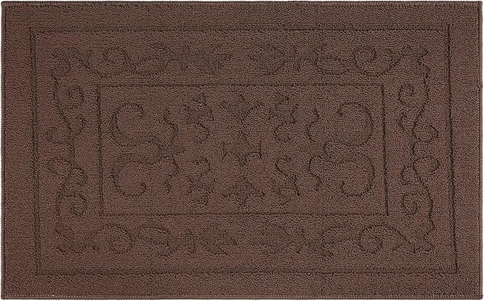 FONEYI Indoor Door Mat 24" x 36", Dirt Trapper Door Mats Non-Slip Entryway Rugs Washable, Absorbent Resist Dirt Welcome Mat, Low Profile Inside Floor Mats for Front Back Door and Entryway, Coffee