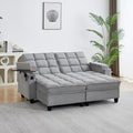 70.9" Chaise Lounge Chair Indoor, Oversized Boucle Upholstered Sofa Bed, Adjustable Backrest Deep Seat Reading Chair, Sofas Couches for Living Room with Storage, Cup Holders & 360° Swivel Side Table