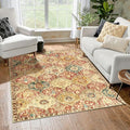Lahome Moroccan Trellis Washable Small Area Rug, 3x5 Area Rug for Bedroom Living Room, Non-Slip Oriental Accent Throw Carpet for Kitchen Office Entryway Bathroom Office, Red/Orange