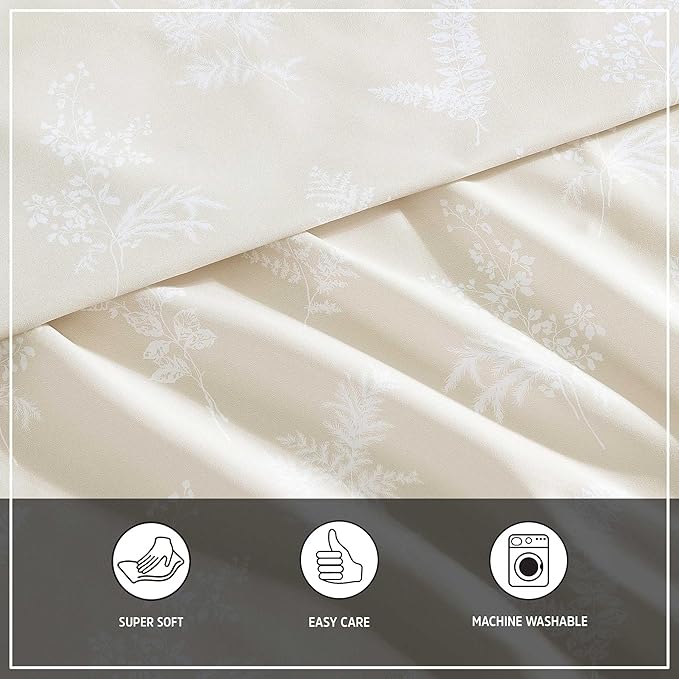 Wrangler - King Bed Sheets, Ultra-Soft & Lightweight Bedding with Matching Pillowcases, Lightweight Bed Set for All Season Comfort, Oeko-Tex Certified (Foliage Beige)