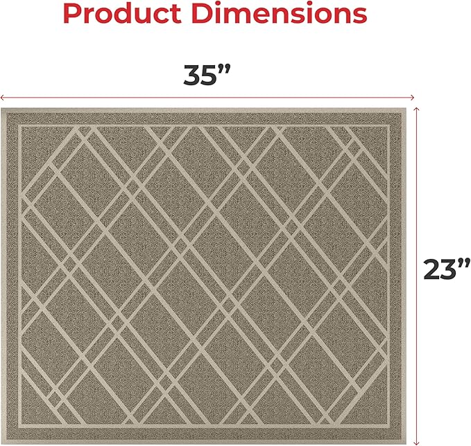 SlipToGrip Universal Door Mat, Plaid Design - Taupe, 35 x 23 - Anti Slip, Durable & Washable, Outdoor & Indoor Floor Welcome Mat Door Mat Entry Rug for Garage, Patio, Front Door, Dust Absorbent