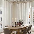 Pinch Pleated Linen 90 Inch Curtains 100 Inch Width for Living Room Divider Light Filtering Semi Sheer Cream Extra Wide Patio Curtains for Sliding Door Balcony Floor to Ceiling Picture Window 100x90