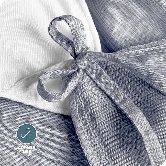 Bare Home Bedding Duvet Cover Extra Long - Premium 1800 Super Soft Collection - Lightweight, Duvet Cover - Soft Textured (Twin/Twin XL, Heathered Midnight Blue)