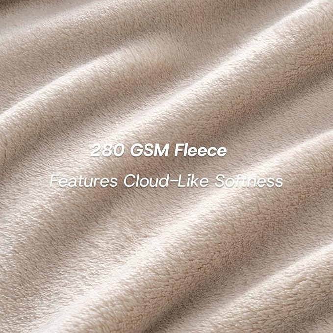 Luxury Fleece Warm Blanket, Soft Lightweight Velvety Plush Blanket for Sofa and Bed, Cozy Comfy for All Seasons(Grain, 90×90 Inches)