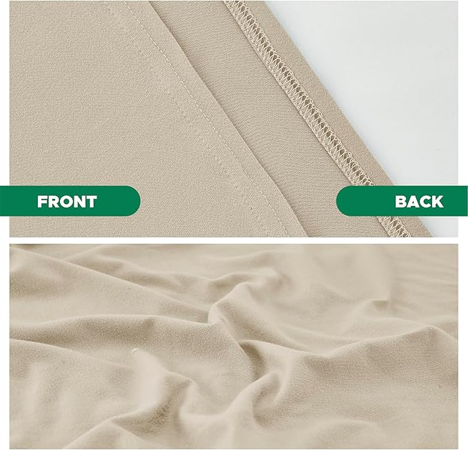 Biscaynebay Decorative Box Spring Cover Queen Size, Light Camel Luxurious Jersey Knitting Stretchy Wrap Around 4 Sides Bed Skirt for Home/Hotels, Easy Fit Wrinkle & Fade Free Machine Washable