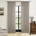 Modern Farmhouse Linen Curtains 80 Inches Long 2 Panels Set for Living Room Bedroom Pinch Pleated Back Tab Thick Drapes Neutral Decor Taupe Semi Sheer 80 Inch Curtains for Dining Room Window Cabin