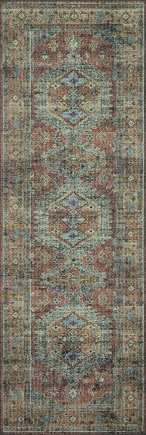 Loloi Skye Collection SKY-07 Terracotta/Sky 9'-0" x 12'-0" Area Rug