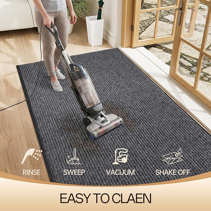 Amyracel Front Door Mat Indoor Outdoor Entrance, 48"x 96" All-Season Waterproof Doormat for Enterway, Heavy Duty Commercial Floor Mat, Fade Resistant, Rubber Back, Low Profile, Easy Clean
