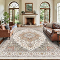 9x12 Large Area Rugs for Living Room Ultra-Soft Washable Rug Vintage Distressed Non-Slip Low Pile Stain Resistant Carpet for Bedroom Dining Room Kitchen Office