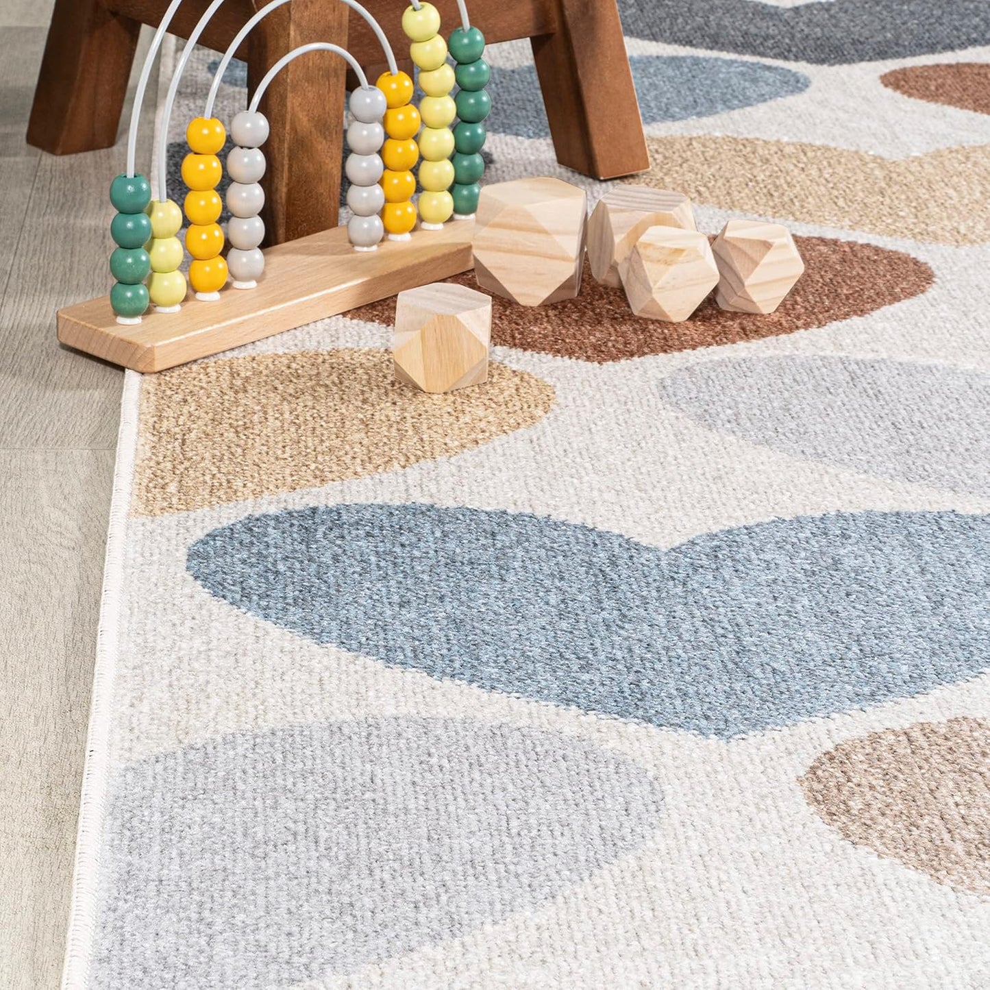 JONATHAN Y Machine-Washable Ivory/Blue/Orange Runner Rug, 2x8, Dila Modern Hearts Geometric, Kids & Novelty, Vintage, Bedroom, Kitchen, Living Room, Easy-Cleaning, Non-Shedding (KDW101A-28)