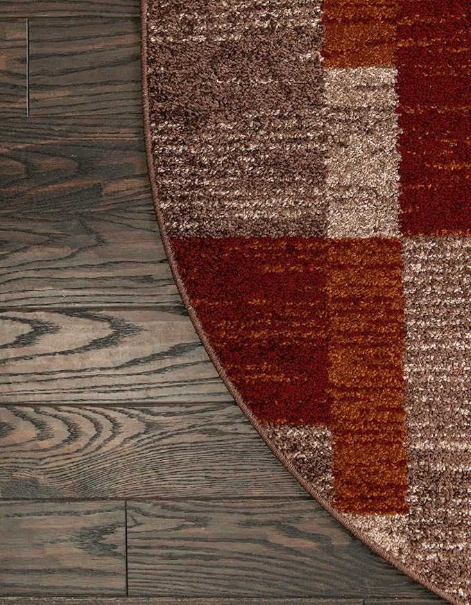 Unique Loom Autumn Collection Area Rug - Providence (5' 1" x 8' Oval, Multi/ Beige)