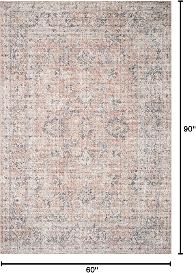 Loloi II Skye Collection SKY-01 Blush/Grey 5'-0" x 7'-6" Area Rug