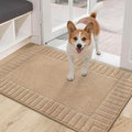 BEQHAUSE Door-Mat-Non-Slip Dirt Trapper Door Mats Low-Profile Front Door Mat Absorbent Floor Mats for Entryway Washable Mud Resistant Home Entrance Doormat,Taupe,24"x36"