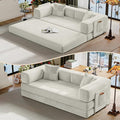 78.8" Convertible Sofa Bed,Corduroy Futon Couch with Storage Pocket,Folding Pull Out Futon Sofa,No Assembly Boneless Couch for Living Room, White | futon sofa bed, sofa, couch, loveseat, convertible sofa, boneless couch