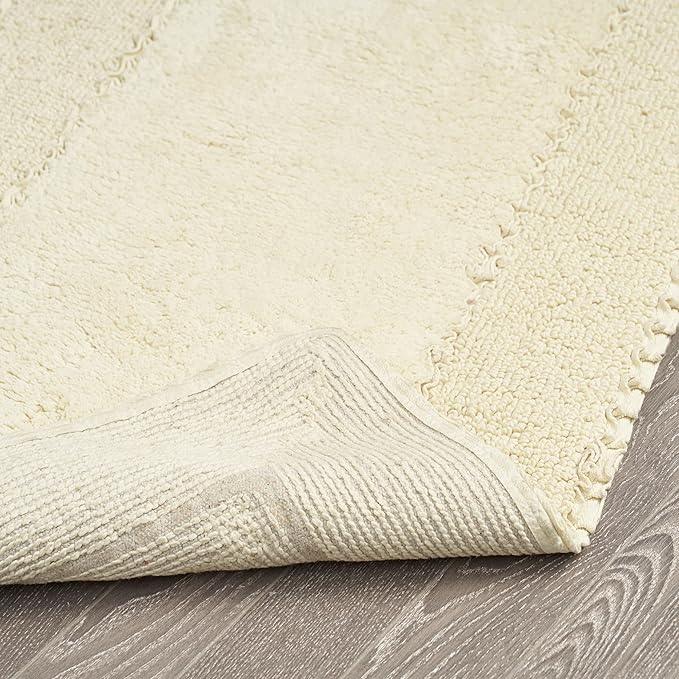Laura Ashley Ruffle Border Yellow 27"x 45" 100% Cotton Bath Rug
