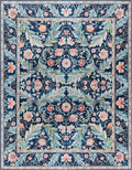 Gertmenian Indoor Boho Area Rug | Home Decor for Entryway, Bedroom, Living Room, Office, Kitchen | Non Slip, Soft, Printed Accent Rugs | Altair, Navy, 8x10 Large, 24513
