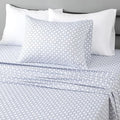 Amazon Basics Lightweight Microfiber 3-Piece Bed Sheet Set, Aqua, Printed, Twin XL