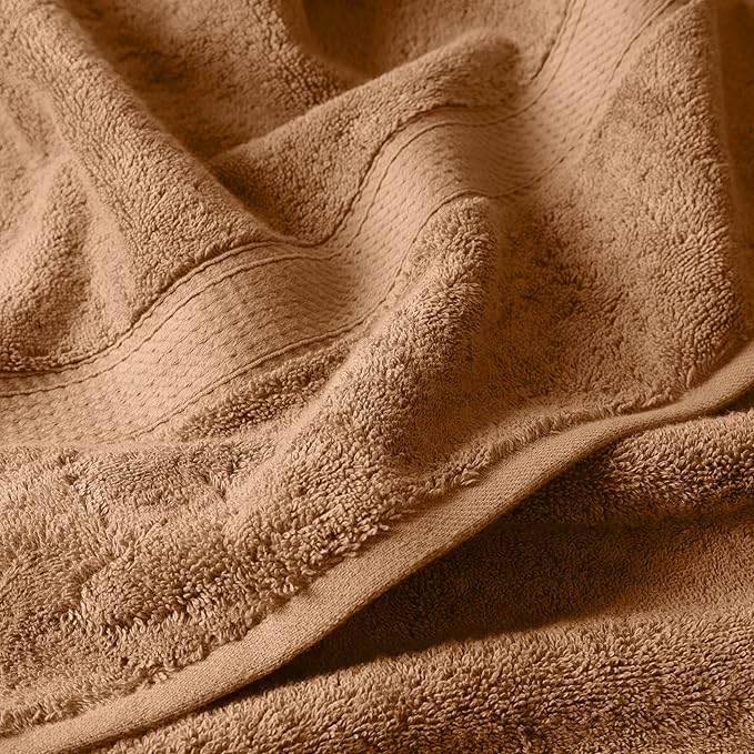 Superior Egyptian Cotton Pile 6 Piece Towel Set, Includes 2 Bath, 2 Hand, 2 Face Towels/Washcloths, Ultra Soft Luxury Towels, Thick Plush Essentials, Guest Bath, Spa, Hotel Bathroom, Rust