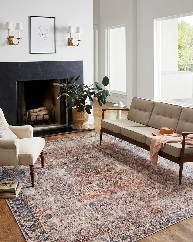 Loloi Chris Loves Julia Jules Collection JUL-02 Terracotta/Multi 2'-6'' x 9'-6'', .13" Pile Height, Runner Rug