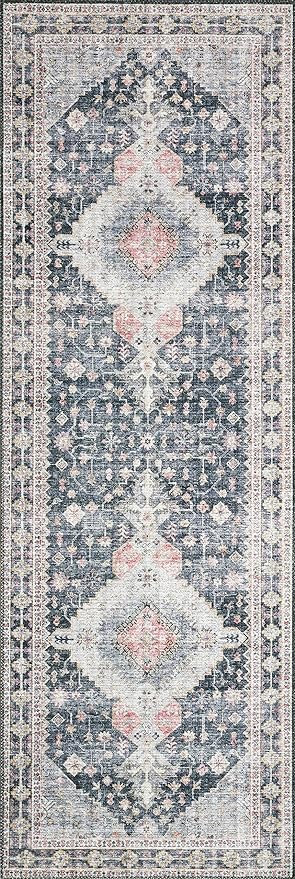 Loloi II Skye Collection SKY-02 Charcoal/Multi 2'-6" x 7'-6" Runner Rug