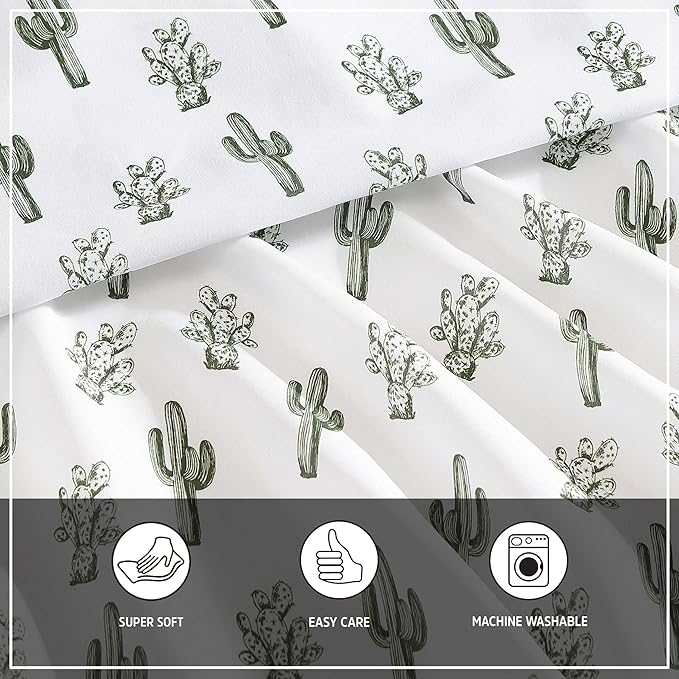 Wrangler - Full Bed Sheets, Ultra-Soft & Lightweight Bedding with Matching Pillowcases, Lightweight Bed Set for All Season Comfort, Oeko-Tex Certified (Cacti Green)