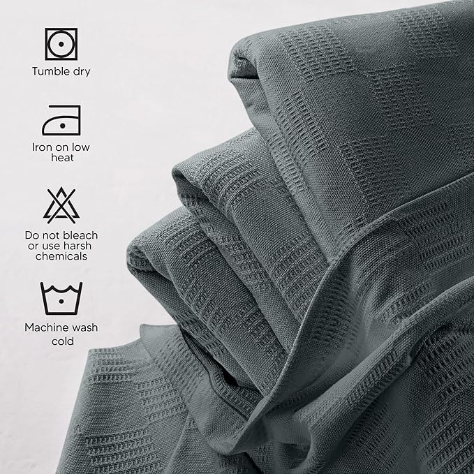 Utopia Bedding Smoke Gray 100% Cotton Blanket [Big Size - 120x120 Inch] 350GSM Lightweight, Soft and Breathable Thermal Blanket for All Seasons