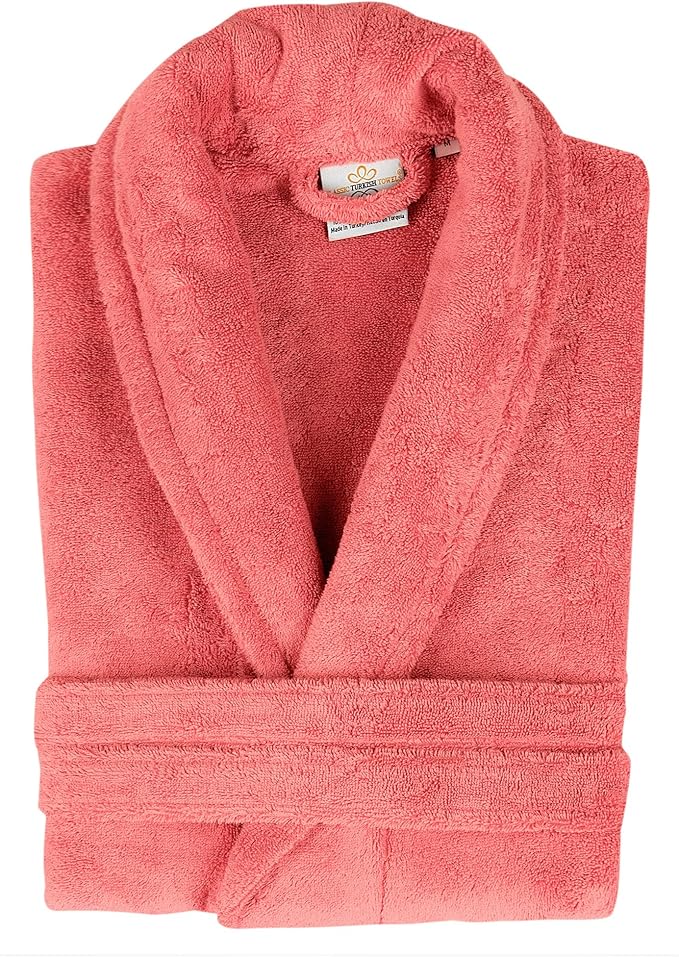 Classic Turkish Towels CTT Premium 100% Turkish Cotton Terry Cloth Bath Robe for Women & Men, Soft & Plush Long Unisex Robe