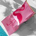 Juicy Couture Pink Flamingo 36" x 72" 100% Cotton Oversized Beach Towel - Soft, Absorbent, and Quick-Drying, Perfect for Beach, Pool, or Travel