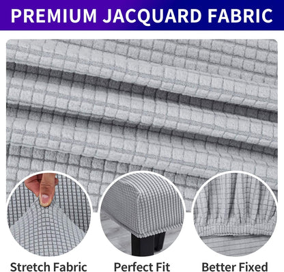 Howhic Stretch Chair Covers for Dining Room Set of 6, Removable Washable Dining Room Chair Covers, Dining Chair Slipcovers Seat Protector, Great Decor for Home and Banquet (Sliver, 6 Pack)