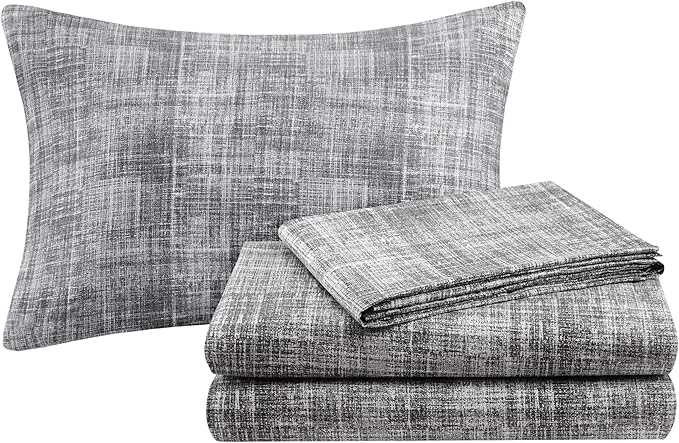 Madison Park Essentials King Comforter Set, Bed in a Bag King, Watercolor Print Coastal Comforter & Chambray Cotton Sheet Set, All Season Bedding Set, Saben, Taupe King (104 in x 92 in) 9 Piece